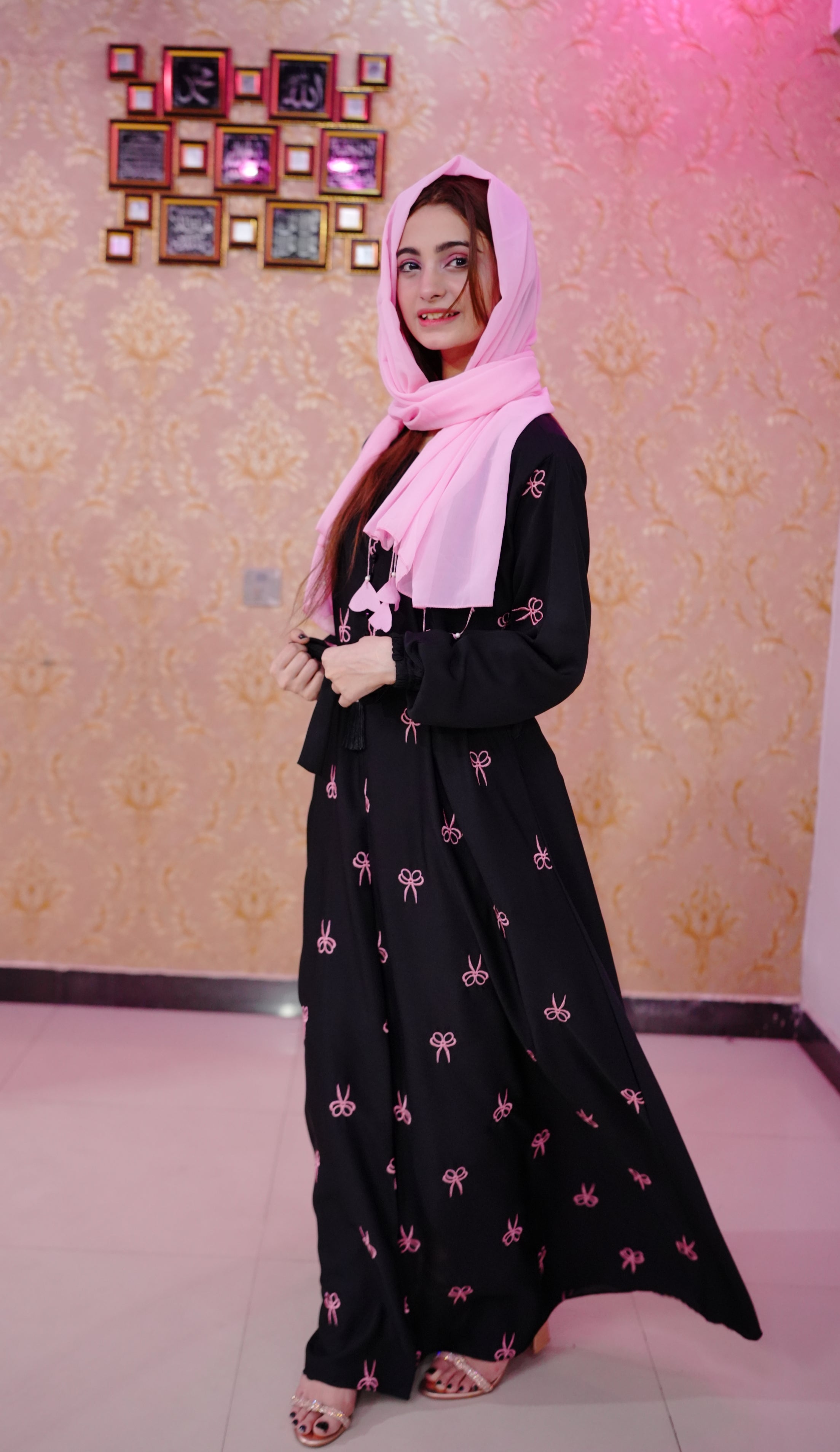 Crystal Bow Abaya Front Pantax Premium