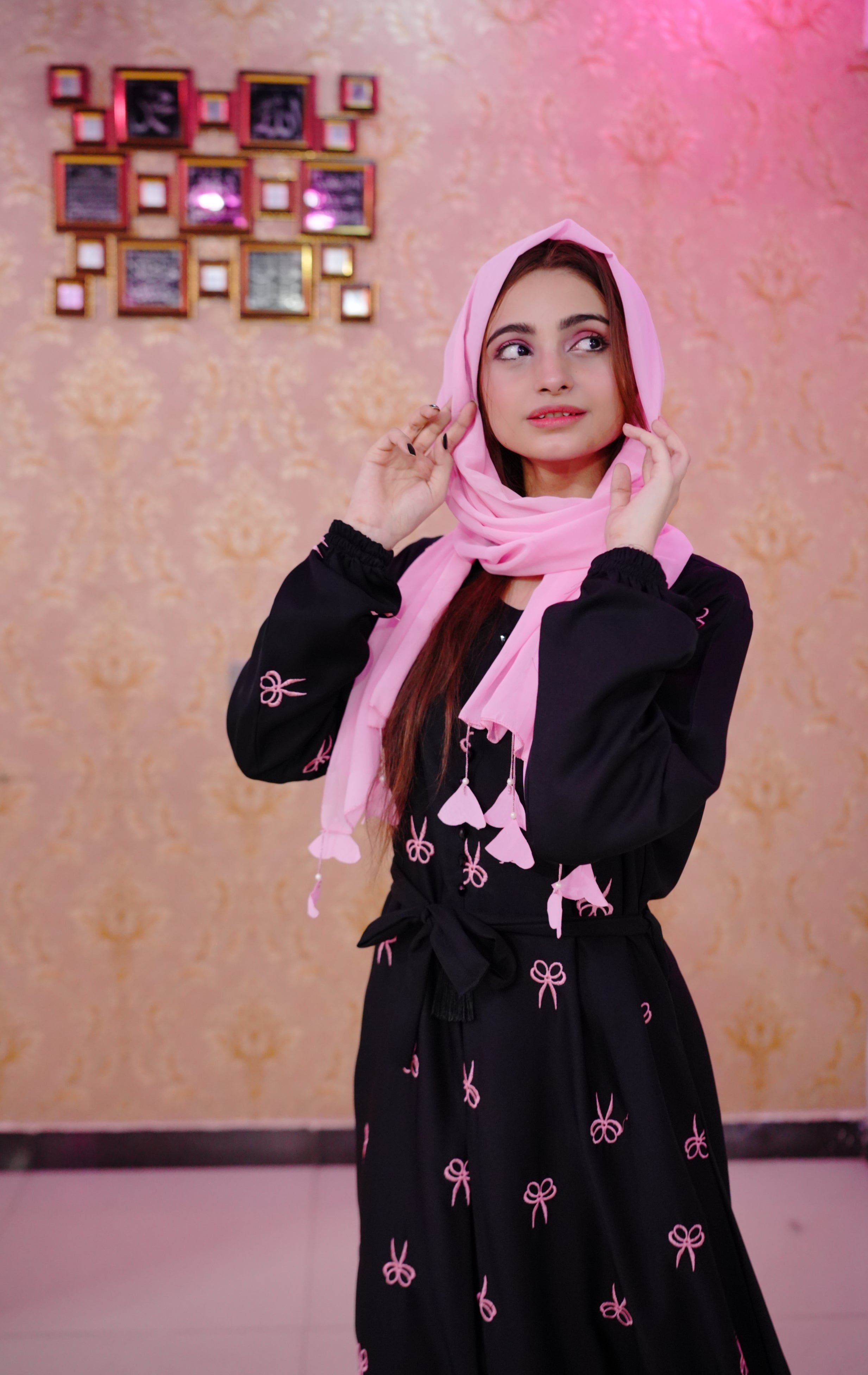 Crystal Bow Abaya Front Pantax Premium