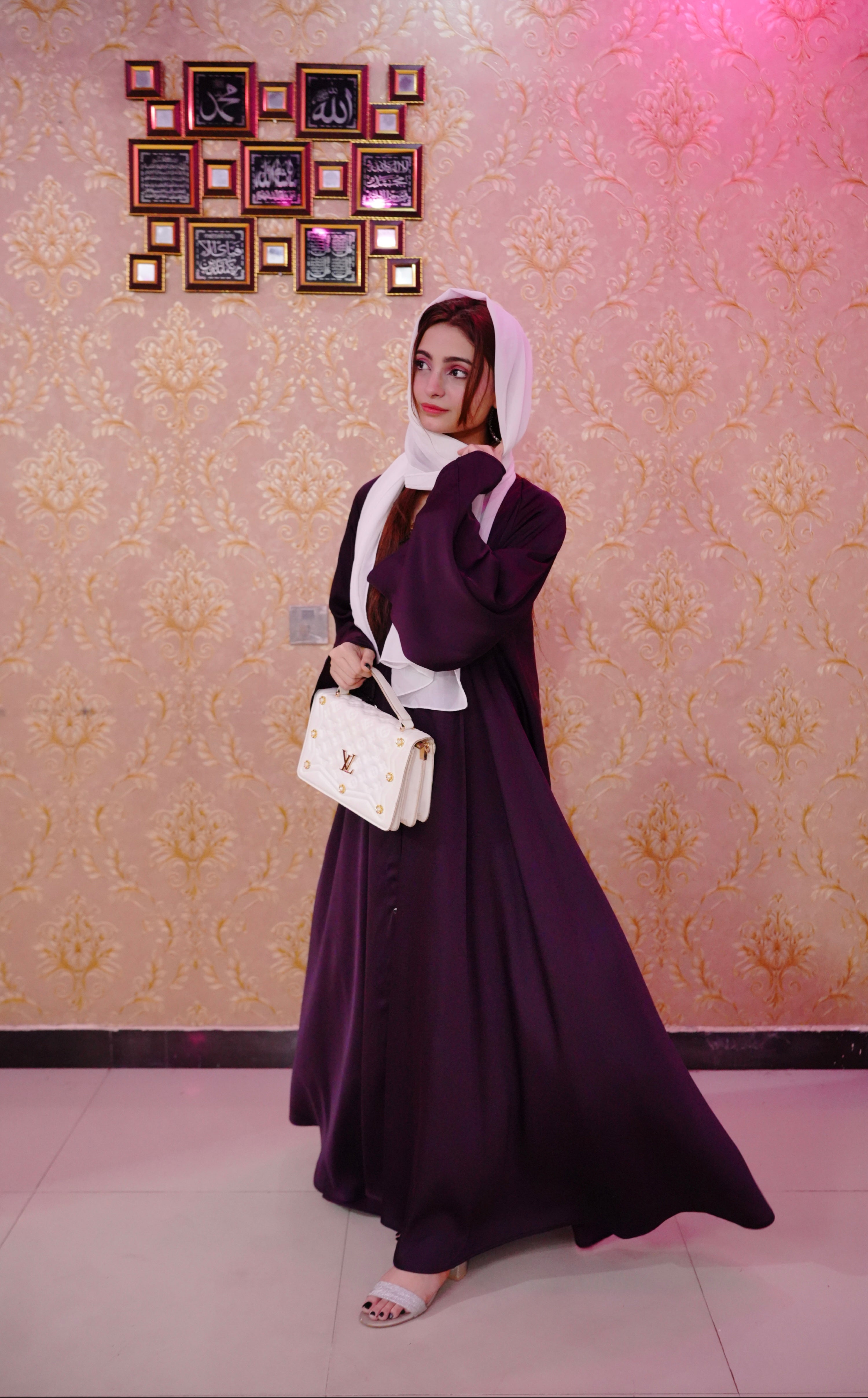 Full flare casual Malai stuff ( purple  )